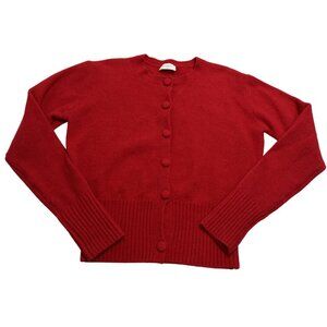 Meshki Genevieve Oversized Knit Cardigan in Ruby